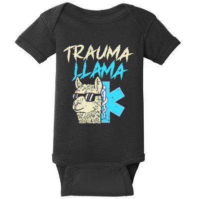 Trauma Llama K Funny Alpaca Llama Snake Baby Bodysuit