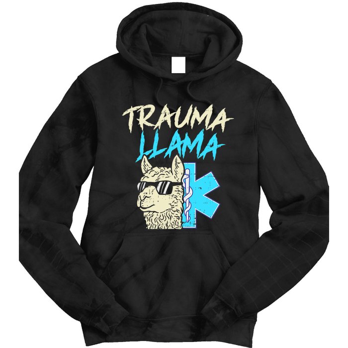 Trauma Llama K Funny Alpaca Llama Snake Tie Dye Hoodie