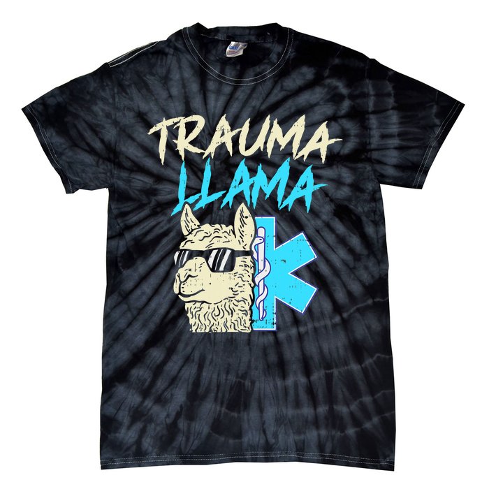 Trauma Llama K Funny Alpaca Llama Snake Tie-Dye T-Shirt