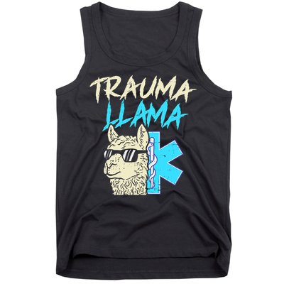 Trauma Llama K Funny Alpaca Llama Snake Tank Top