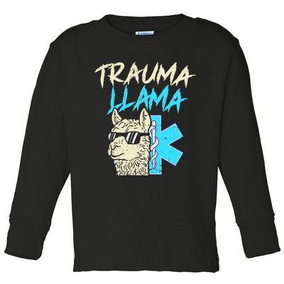 Trauma Llama K Funny Alpaca Llama Snake Toddler Long Sleeve Shirt