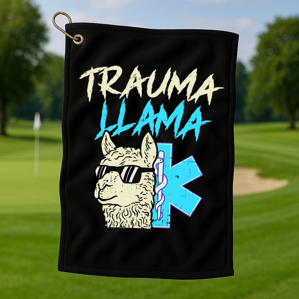 Trauma Llama K Funny Alpaca Llama Snake Golf Towel