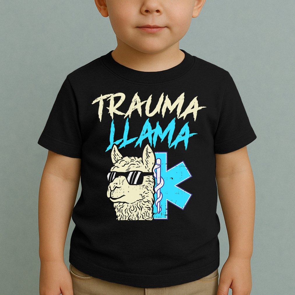 Trauma Llama K Funny Alpaca Llama Snake Toddler T-Shirt