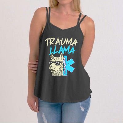 Trauma Llama K Funny Alpaca Llama Snake Women's Strappy Tank