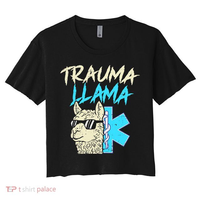 Trauma Llama K Funny Alpaca Llama Snake Crop Top