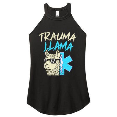 Trauma Llama K Funny Alpaca Llama Snake Women's Perfect Tri Rocker Tank