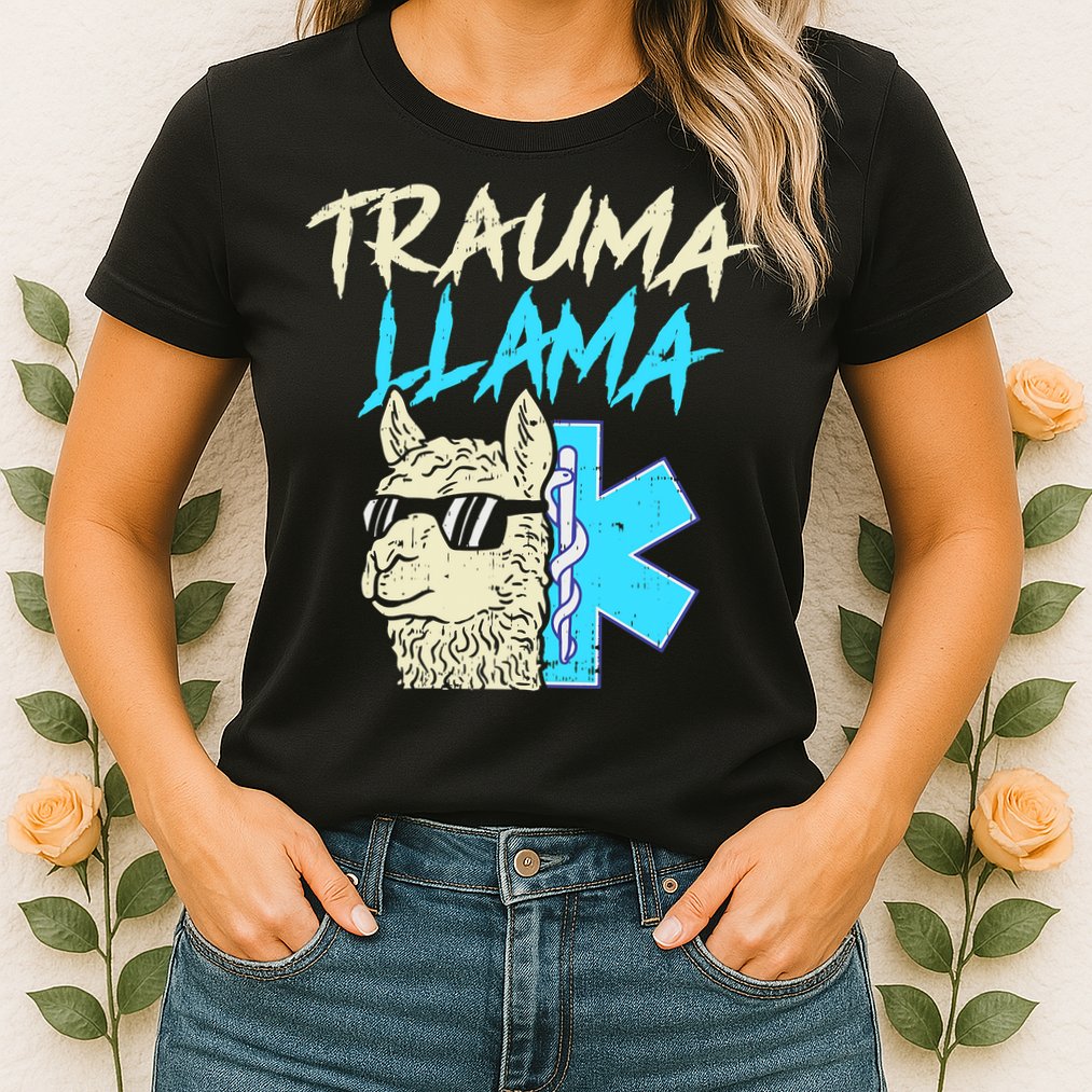 Trauma Llama K Funny Alpaca Llama Snake Womens T-Shirt