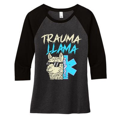 Trauma Llama K Funny Alpaca Llama Snake Women's Tri-Blend 3/4-Sleeve Raglan Shirt