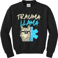 Trauma Llama K Funny Alpaca Llama Snake Kids Sweatshirt