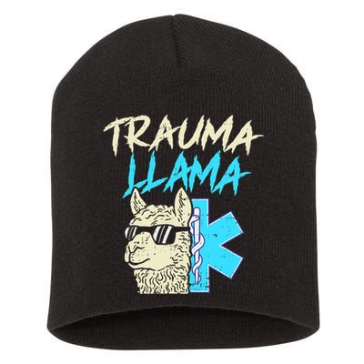 Trauma Llama K Funny Alpaca Llama Snake Short Acrylic Beanie