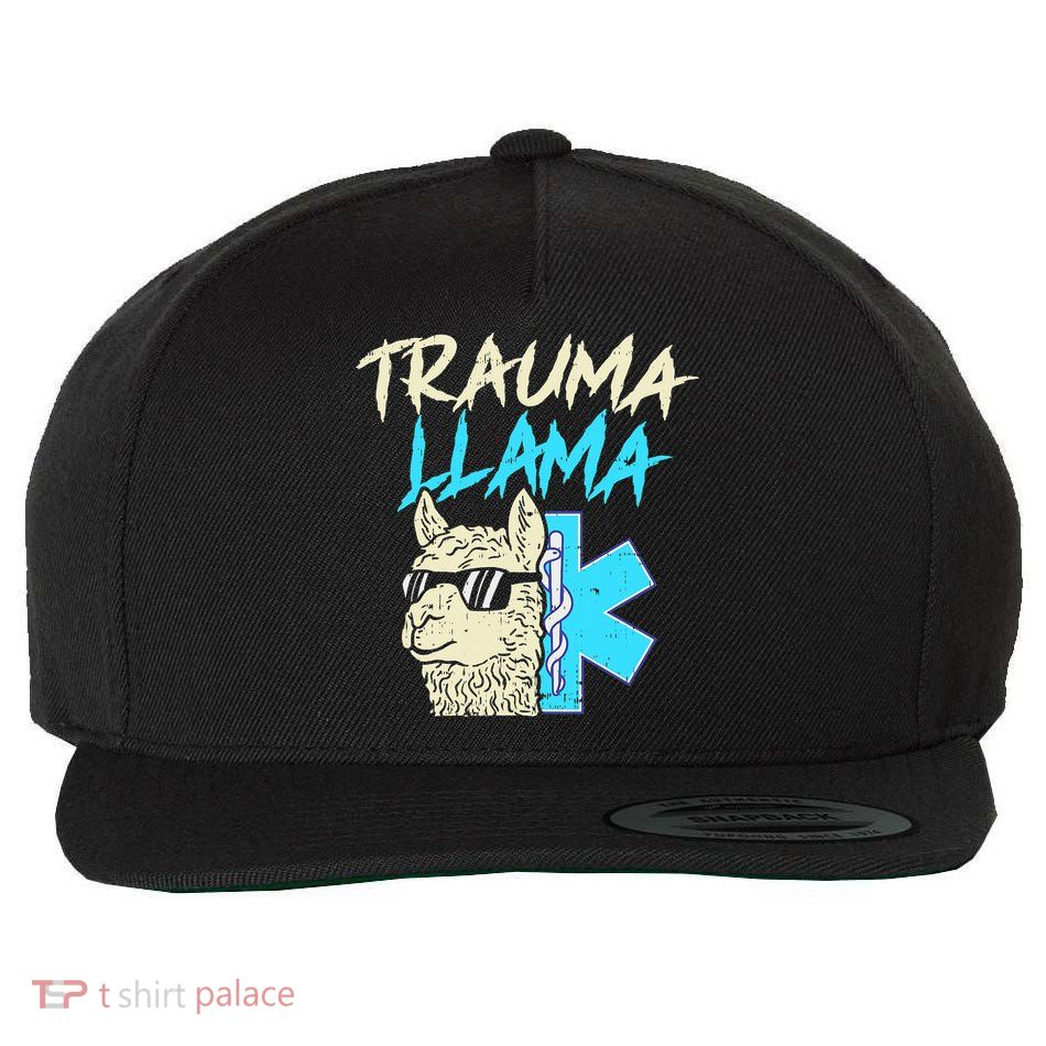 Trauma Llama K Funny Alpaca Llama Snake Wool Snapback Cap