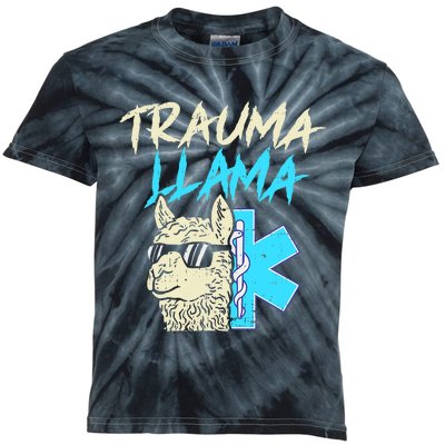 Trauma Llama K Funny Alpaca Llama Snake Kids Tie-Dye T-Shirt