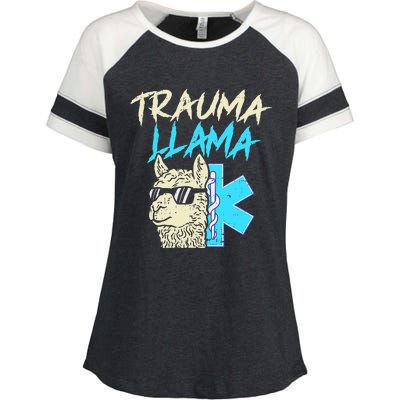 Trauma Llama K Funny Alpaca Llama Snake Enza Ladies Jersey Colorblock Tee