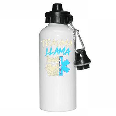 Trauma Llama K Funny Alpaca Llama Snake Aluminum Water Bottle