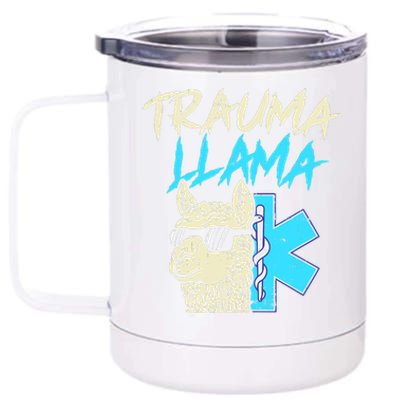 Trauma Llama K Funny Alpaca Llama Snake 12 oz Stainless Steel Tumbler Cup