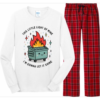 This Little Lightof Mine Lil Dumpster Fire Funny Long Sleeve Pajama Set