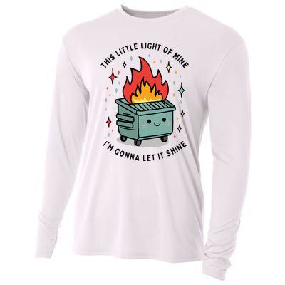 This Little Lightof Mine Lil Dumpster Fire Funny Cooling Performance Long Sleeve Crew