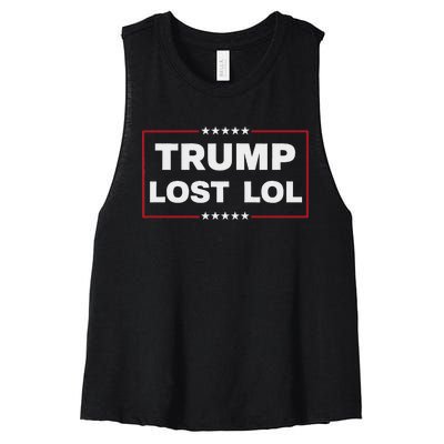 Trump Lost Lol Harris 47th Aemrican President Women's Racerback Cropped Tank