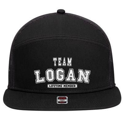 Team Logan Lifetime Member Family Last Name 7 Panel Mesh Trucker Snapback Hat