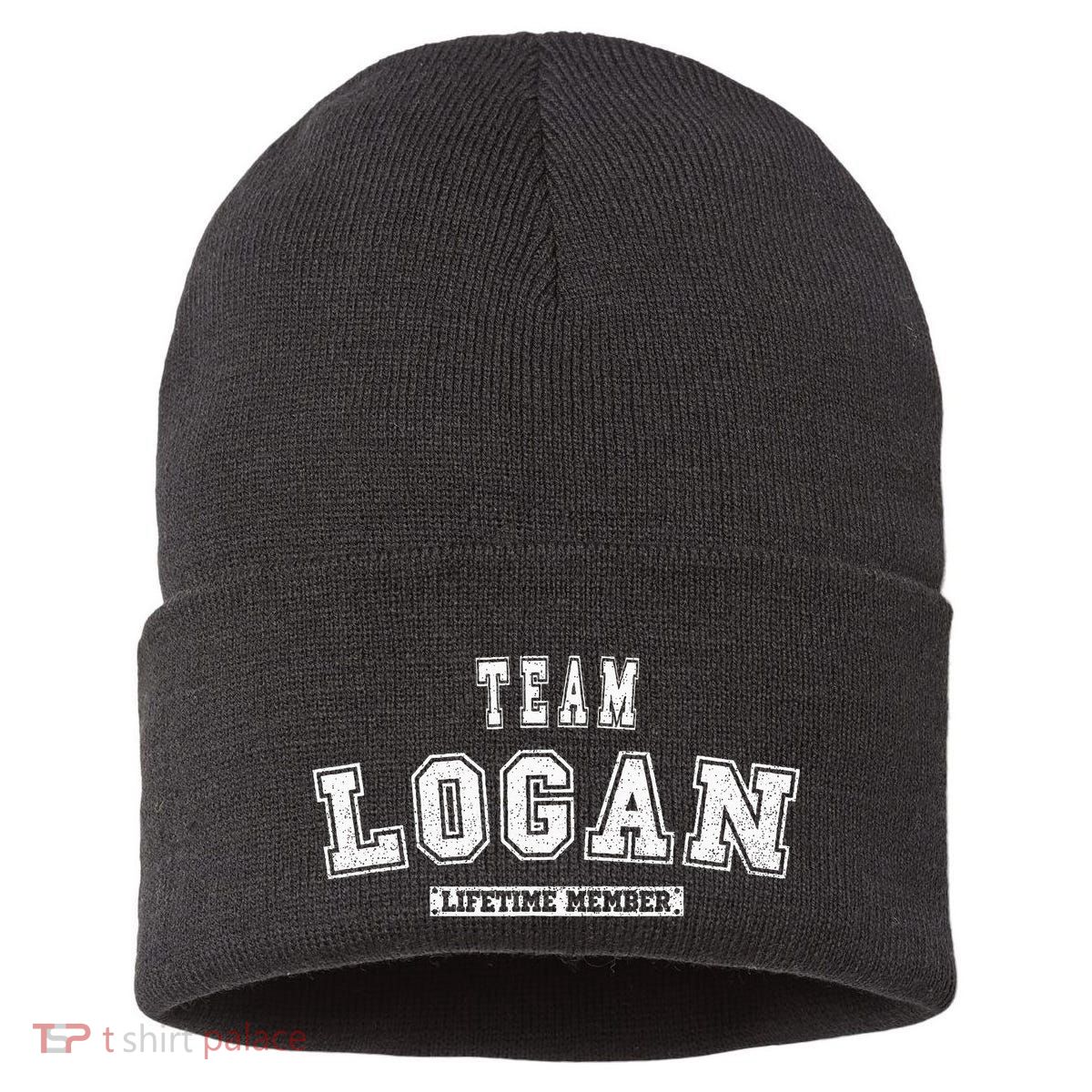 Team Logan Lifetime Member Family Last Name Sustainable Knit Beanie