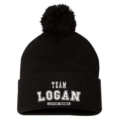 Team Logan Lifetime Member Family Last Name Pom Pom 12in Knit Beanie