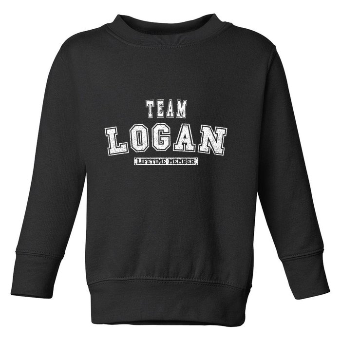 Team Logan Lifetime Member Family Last Name Toddler Sweatshirt