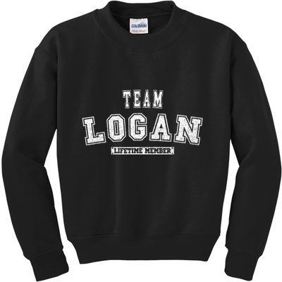 Team Logan Lifetime Member Family Last Name Kids Sweatshirt