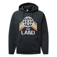 The Land Logo Distressed In Vintage Retro Style Performance Fleece Hoodie