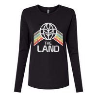 The Land Logo Distressed In Vintage Retro Style Womens Cotton Relaxed Long Sleeve T-Shirt