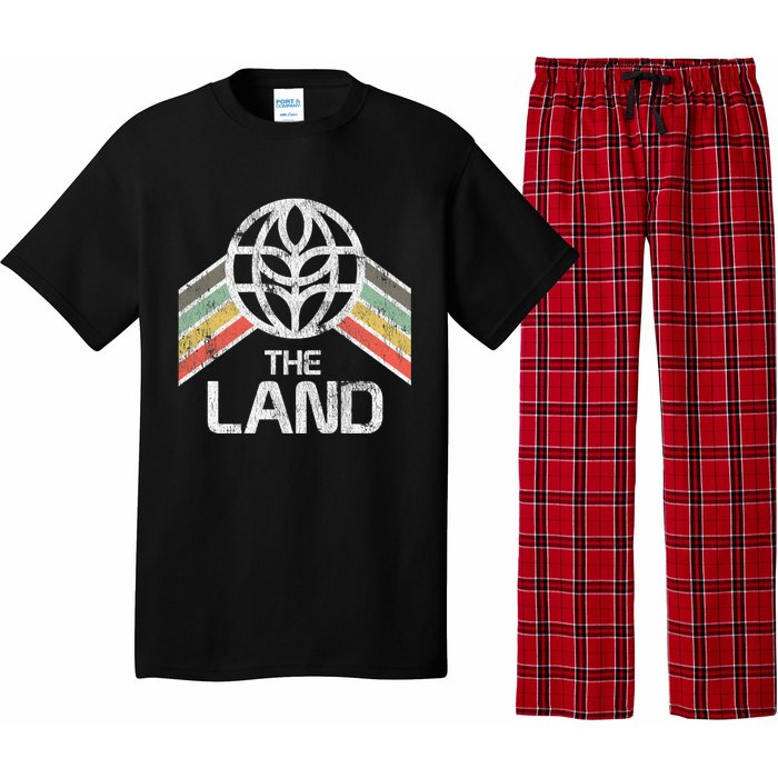 The Land Logo Distressed In Vintage Retro Style Pajama Set