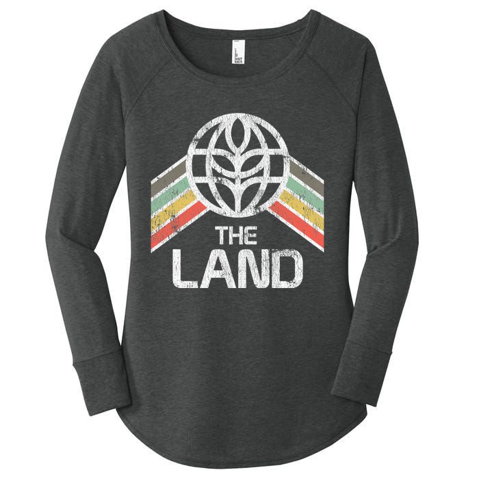 The Land Logo Distressed In Vintage Retro Style Women's Perfect Tri Tunic Long Sleeve Shirt