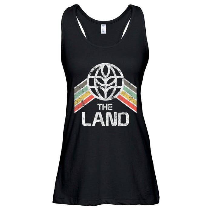 The Land Logo Distressed In Vintage Retro Style Ladies Essential Flowy Tank