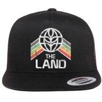 The Land Logo Distressed In Vintage Retro Style Flat Bill Trucker Hat