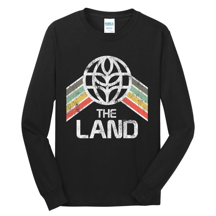 The Land Logo Distressed In Vintage Retro Style Tall Long Sleeve T-Shirt