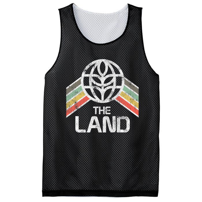 The Land Logo Distressed In Vintage Retro Style Mesh Reversible Basketball Jersey Tank