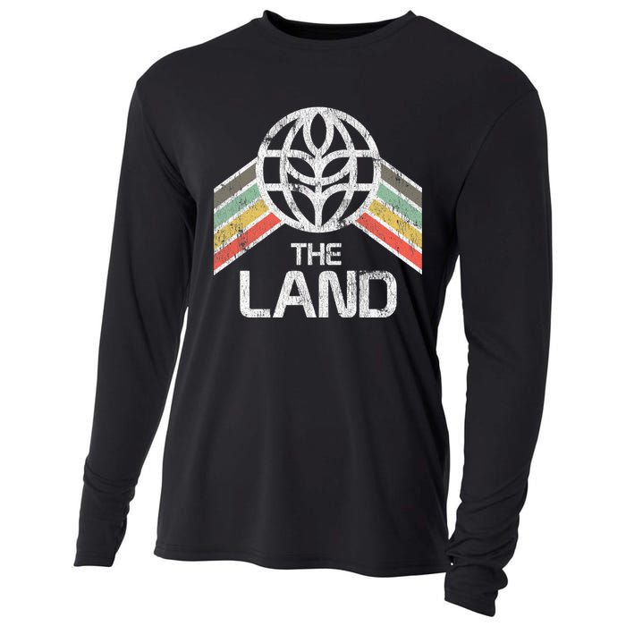 The Land Logo Distressed In Vintage Retro Style Cooling Performance Long Sleeve Crew