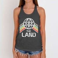 The Land Logo Distressed In Vintage Retro Style Women's Knotted Racerback Tank