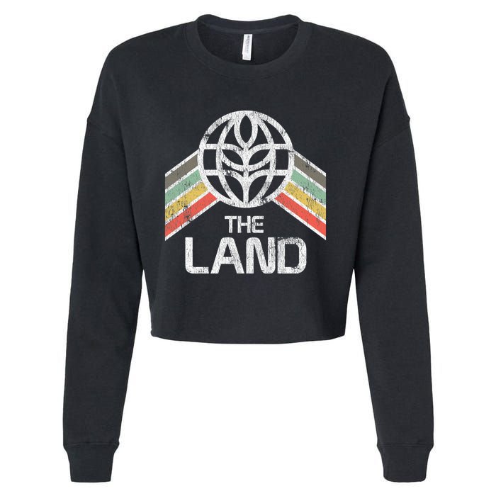 The Land Logo Distressed In Vintage Retro Style Cropped Pullover Crew