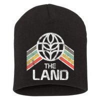 The Land Logo Distressed In Vintage Retro Style Short Acrylic Beanie