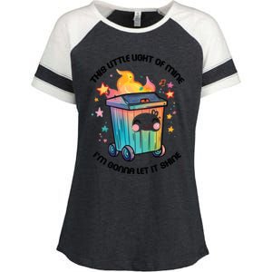 This Little Light Of Mine IM Gonna Let It Shine Funny Christmas Enza Ladies Jersey Colorblock Tee