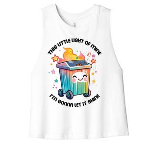 This Little Light Of Mine IM Gonna Let It Shine Funny Christmas Women's Racerback Cropped Tank