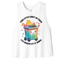 This Little Light Of Mine IM Gonna Let It Shine Funny Christmas Women's Racerback Cropped Tank