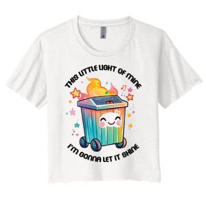 This Little Light Of Mine IM Gonna Let It Shine Funny Christmas Women's Crop Top Tee