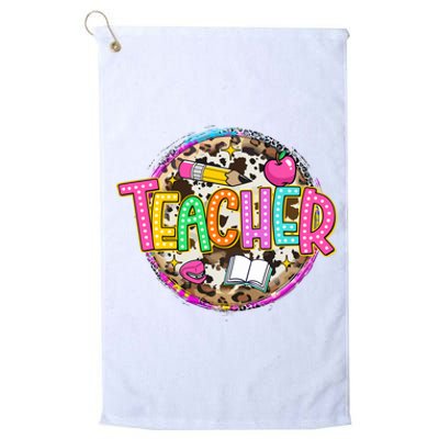 Teacher Life Leopard Teacher School Platinum Collection Golf Towel