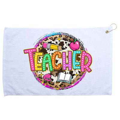 Teacher Life Leopard Teacher School Grommeted Golf Towel