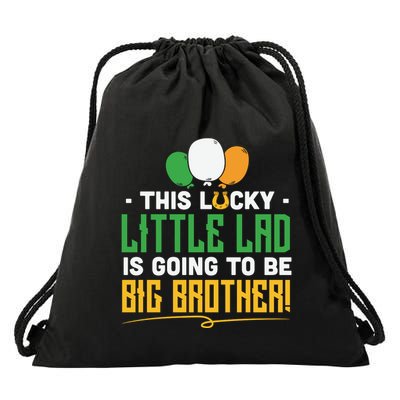 This Lucky Little Lad Is Going To Be Big Brother Drawstring Bag