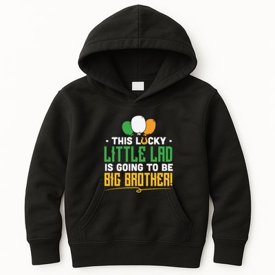 This Lucky Little Lad Is Going To Be Big Brother Kids Hoodie
