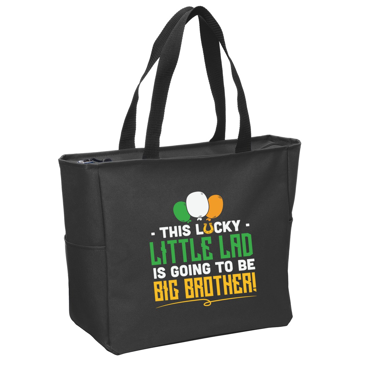 This Lucky Little Lad Is Going To Be Big Brother Zip Tote Bag