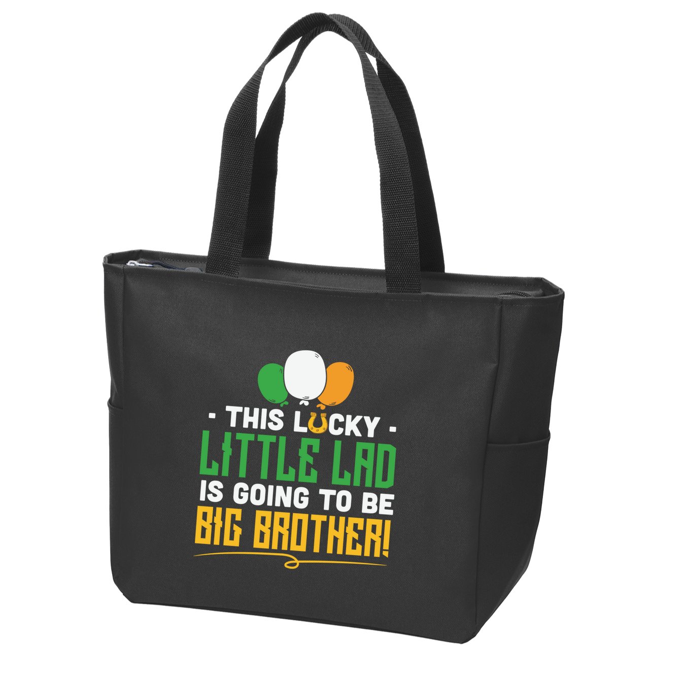 This Lucky Little Lad Is Going To Be Big Brother Zip Tote Bag