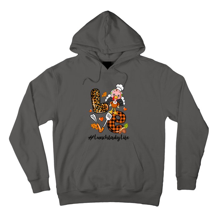 Thanksgiving Love Lunch Lady Turkey Fall Hoodie